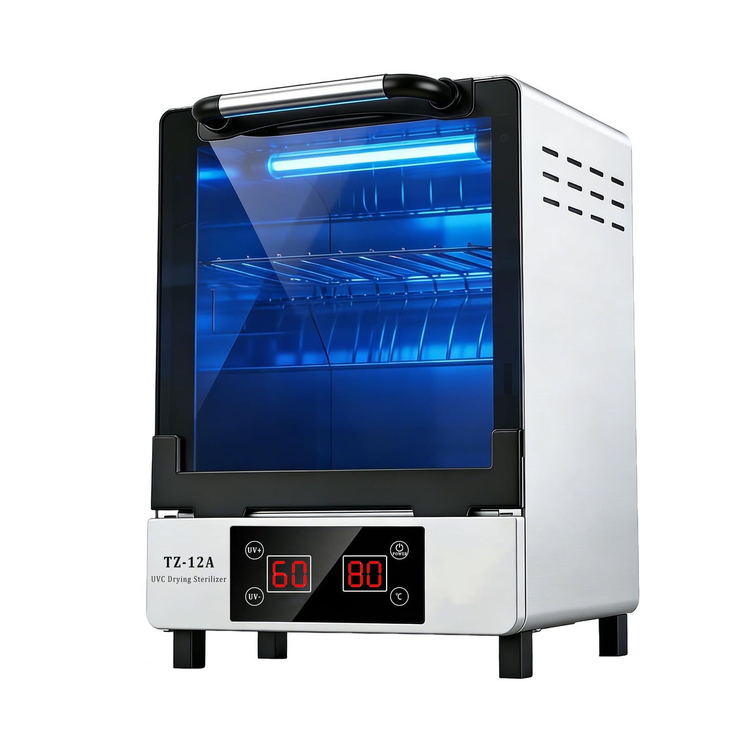 Henlivy Nail Tool UV Cleaning Cabinet, Large Capacity Stainless Steel Cleaning, with Drying Function, Temperature and Timer Control, up to 60 Minutes, 110V, for Hair Salon Spa Nail Salon