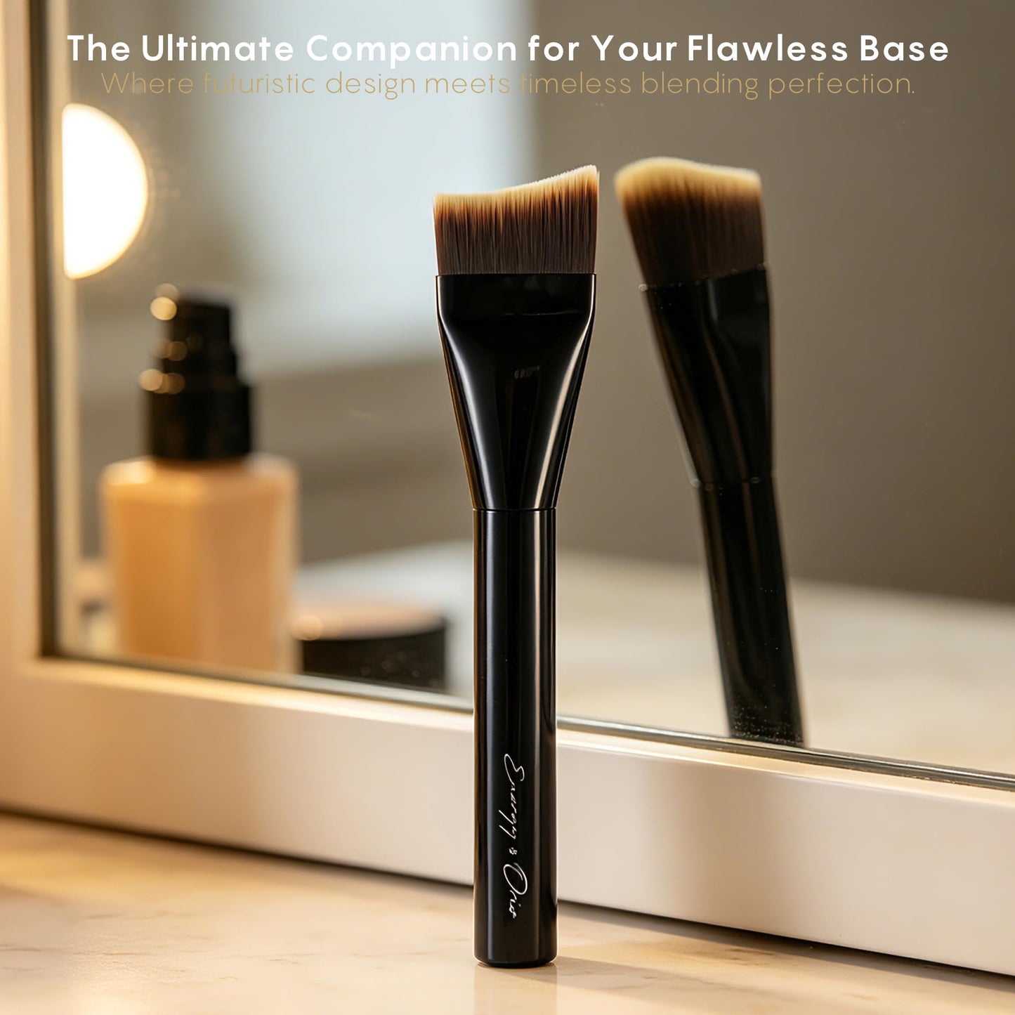 AINOCHI Flat Liquid Foundation Brush, Professional Soft-Focus Foundation Spatula Brush with Premium Toray Synthetic Fiber Blend for High-End Base Makeup, Flawless Blending,1pc