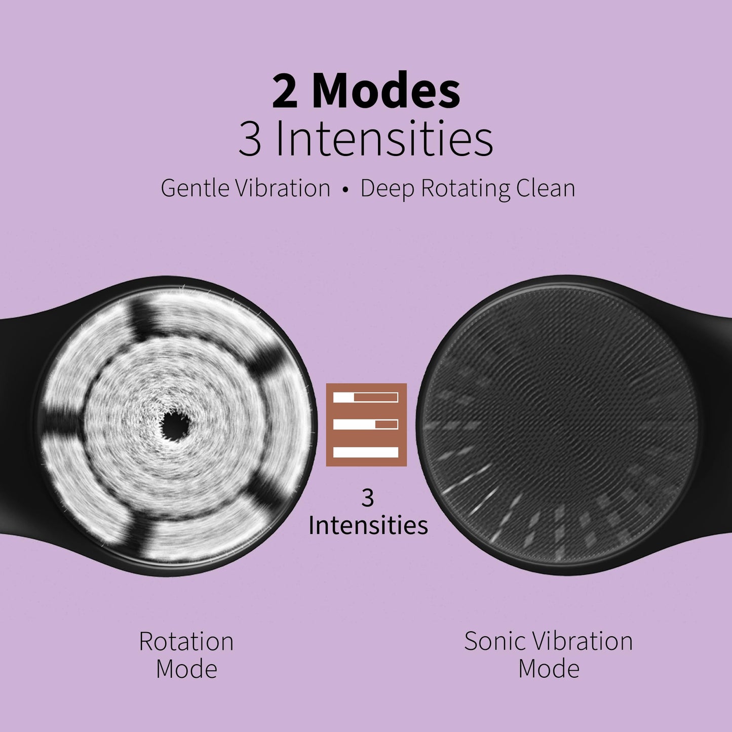 Premium Facial Cleansing Brush,Waterproof Face Scrubber,Spin & Sonic Modes with 3 Intensities,Magnetic 3-Head System for Deep Pore Cleaning, Gentle Exfoliation & Sensitive Skin Care - for Women & Men