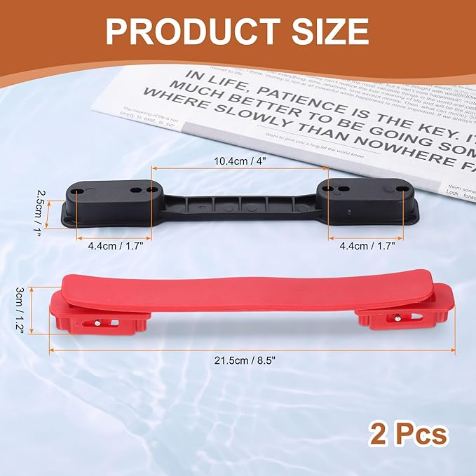 uxcell 2 Pcs Luggage Handle Replacement 8.5 Inch Suitcase Handle Carry Strap Plastic Pull Handle Grip Luggage Replacement Parts with Screws for Suitcase Box Luggage Case, Bright Red
