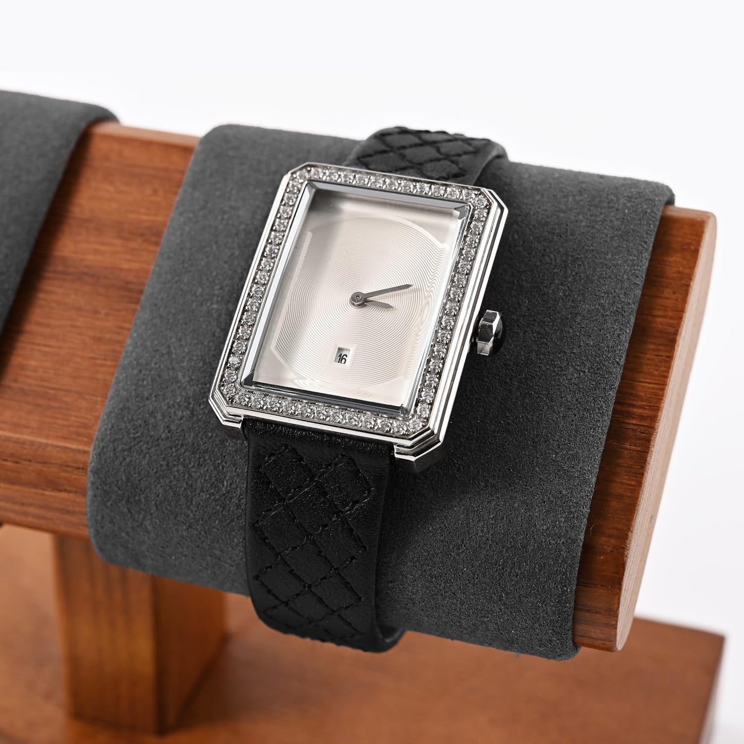 Oirlv Solid Wood Double Watch Display Stand Watch Bracelet Organizer（Grey）