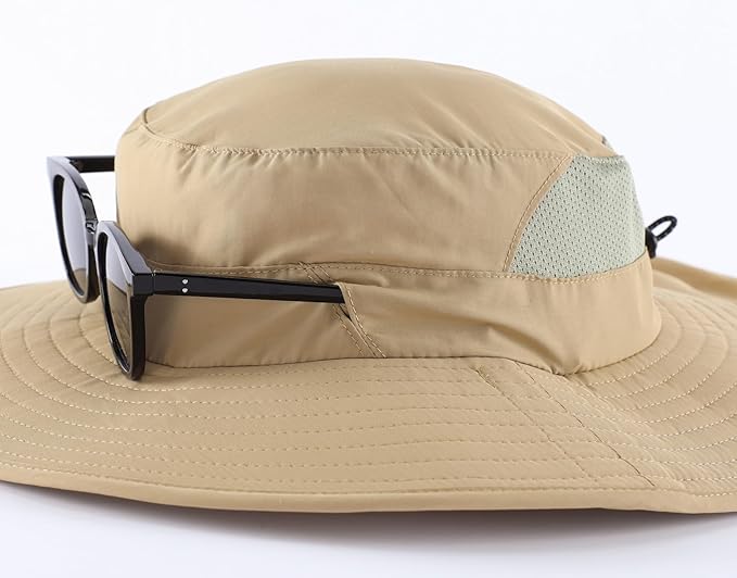 Home Prefer UPF 50+ Sun Hats for Men Women Wide Brim Fishing Hat with Neck Flap Summer Safari UV Protection Bucket Hat