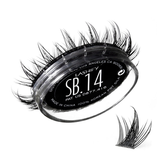 Lashify Star Burst 14mm Gossamer DIY Eyelash Extensions Refill, The Ultimate Multi-Length Multi Layered Lash, Black, Easy False Lashes