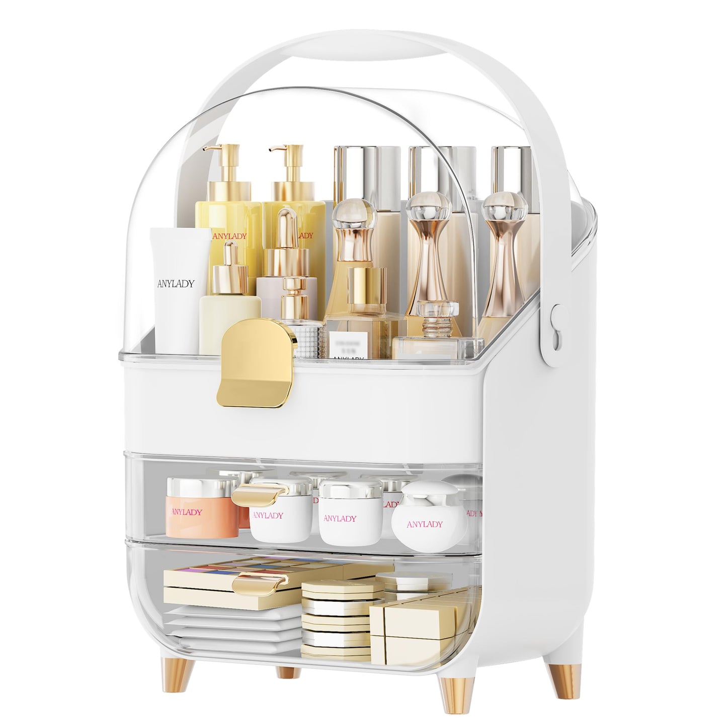 Anylady Makeup Organizer Countertop, Skincare Holder Bathroom Counter Organizer, Storage Box Cosmetic Display Cases, Teen Girl Gifts Make up Organizers for Vanity, Dresser