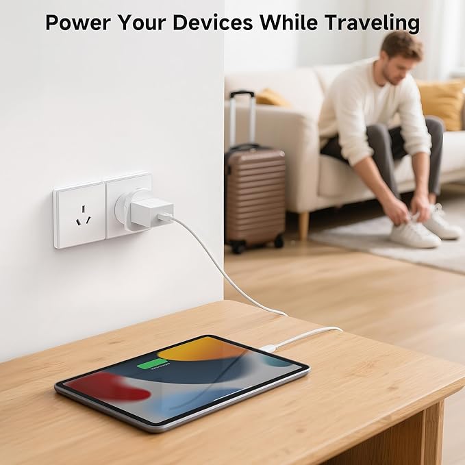 Cable Matters Type I Plug Adapter for Travel, US to Australia Plug Adapter, Works in New Zealand, China, Argentina, and More, CE & RoHS Certified