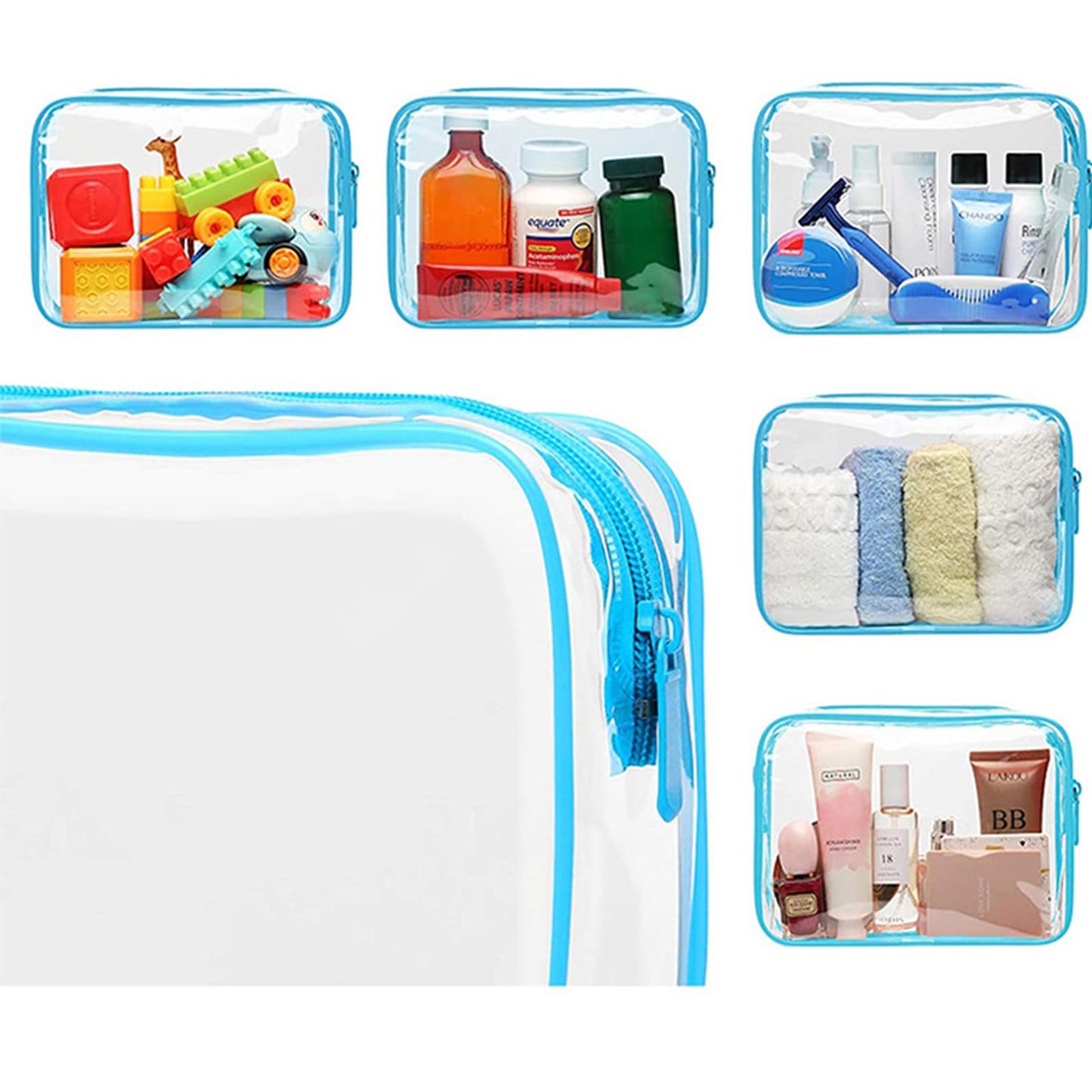 20 Packs Clear Cosmetics Bags for Women Men Waterproof Toiletry Bags PVC Makeup Bags Organizer Case with Zipper for Travel Bathroom (20PCS -8Colors)