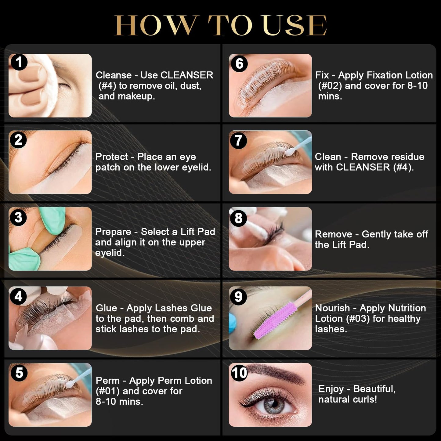 Eyelash Lift Kit – DIY Lash Lift Kit Lash Perm Set for Natural Curl & Long-Lasting Lift | Gentle Formula & Easy Application, Eyelash Perm Kit