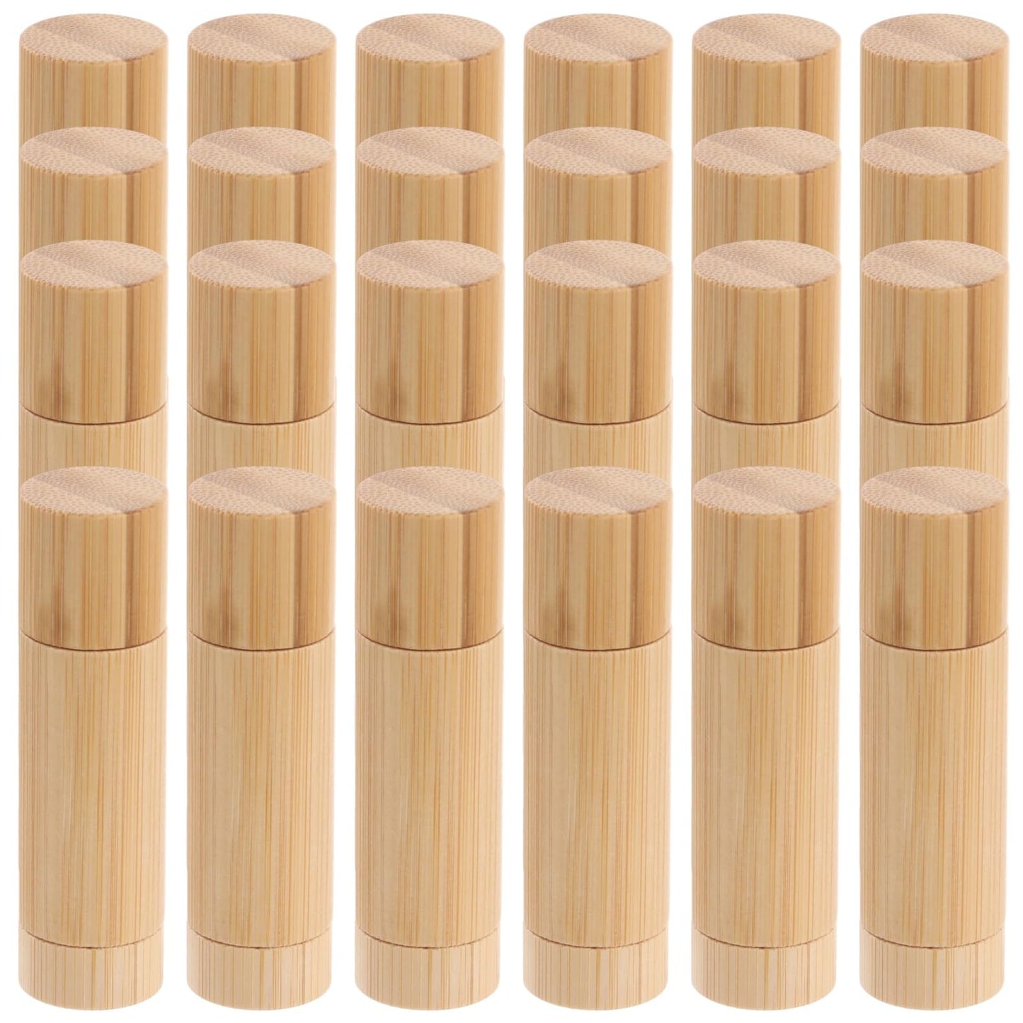 24 Pcs DIY Wood Lip Balm Tubes, 5g Empty Lip Balm Containers, Natural Wood Lipstick Tubes with Rotating Inner Core for Lipstick Deodorant Solid Perfume, 3 x 0.9 in