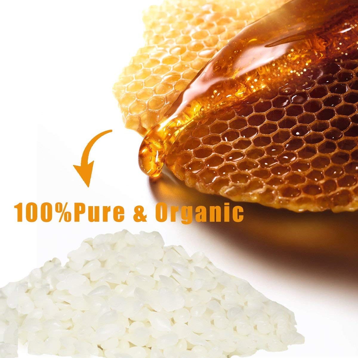 Howemon White Beeswax Pellets 5 lb 100% Pure and Natural Triple Filtered for Skin, Face, Body and Hair Care DIY Creams, Lotions, Lip Balm and Soap Making Supplies