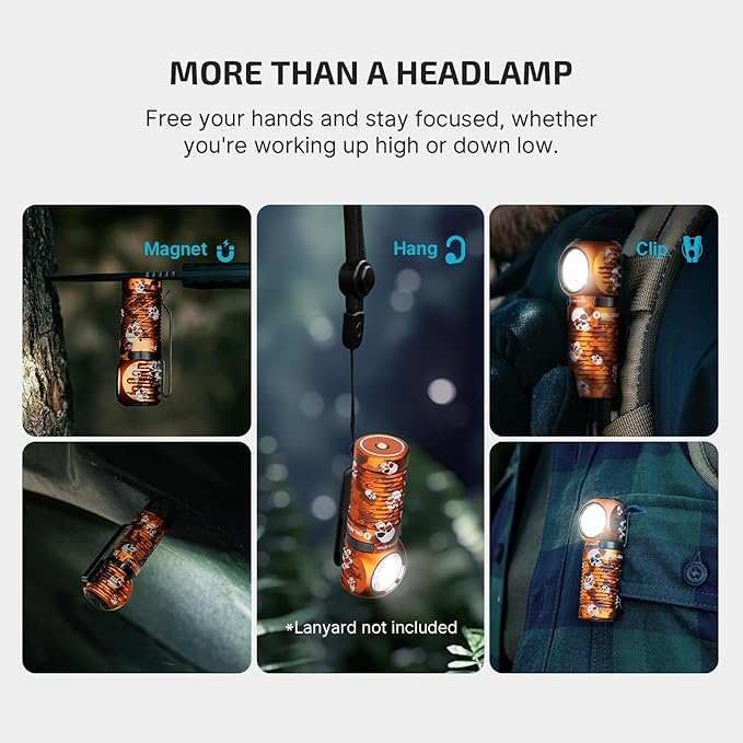 OLIGHT Perun 3 Mini Headlamp 1250 Lumens LED Head Flashlight,Rechargeable Headlight with Red Light Option,Perfect for Working, Hiking, Camping and Climbing (Cool White 5700K~6700K, Ghost Blaze)