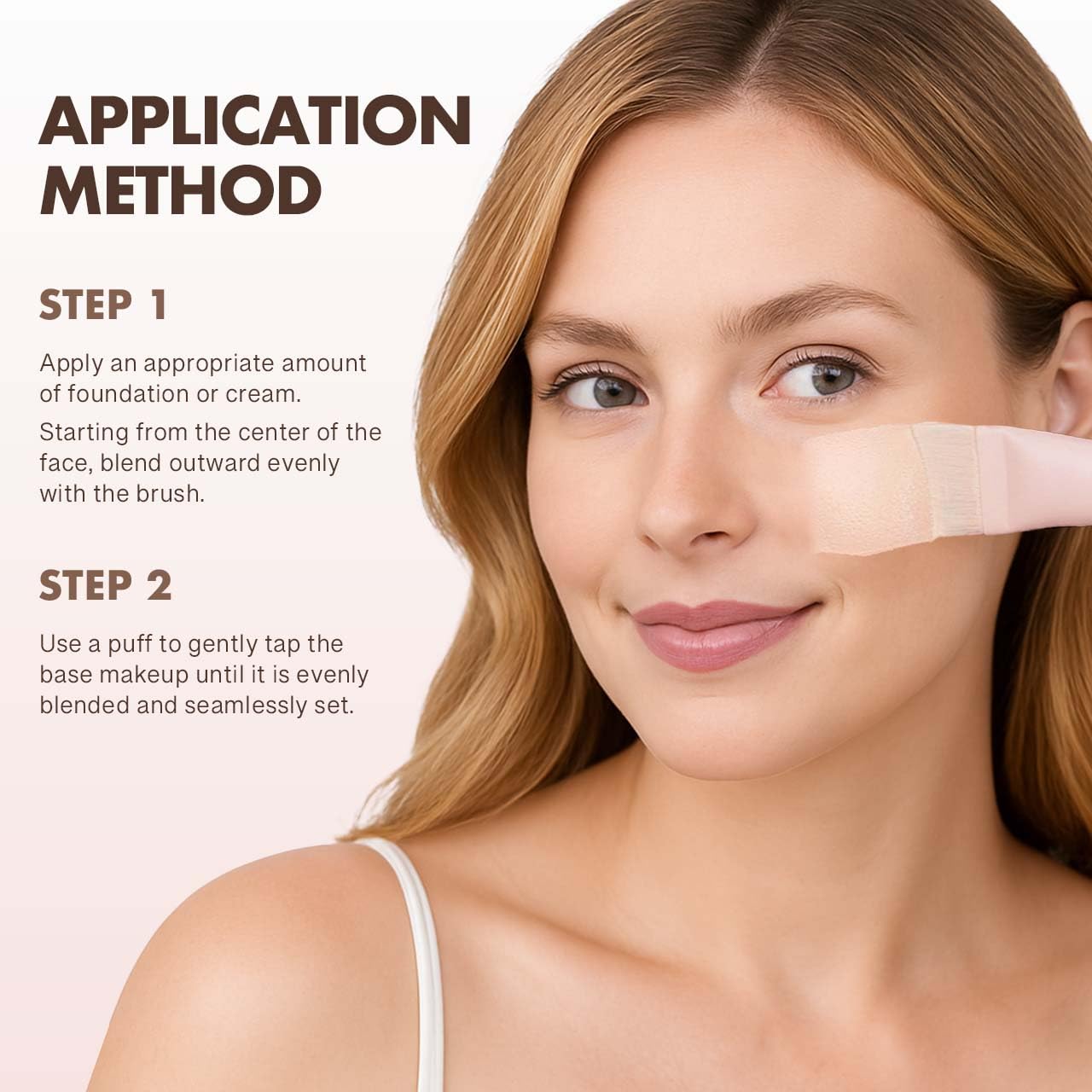 Momo's Workshop Rosy Reverie Trio Makeup Brush and Sponge Set–Satin Rose Edition 3-Piece Kit for Foundation and Powder&Fish Tail Brush, Flat Blending Sponge & Velour Powder Puff for a Flawless Finish