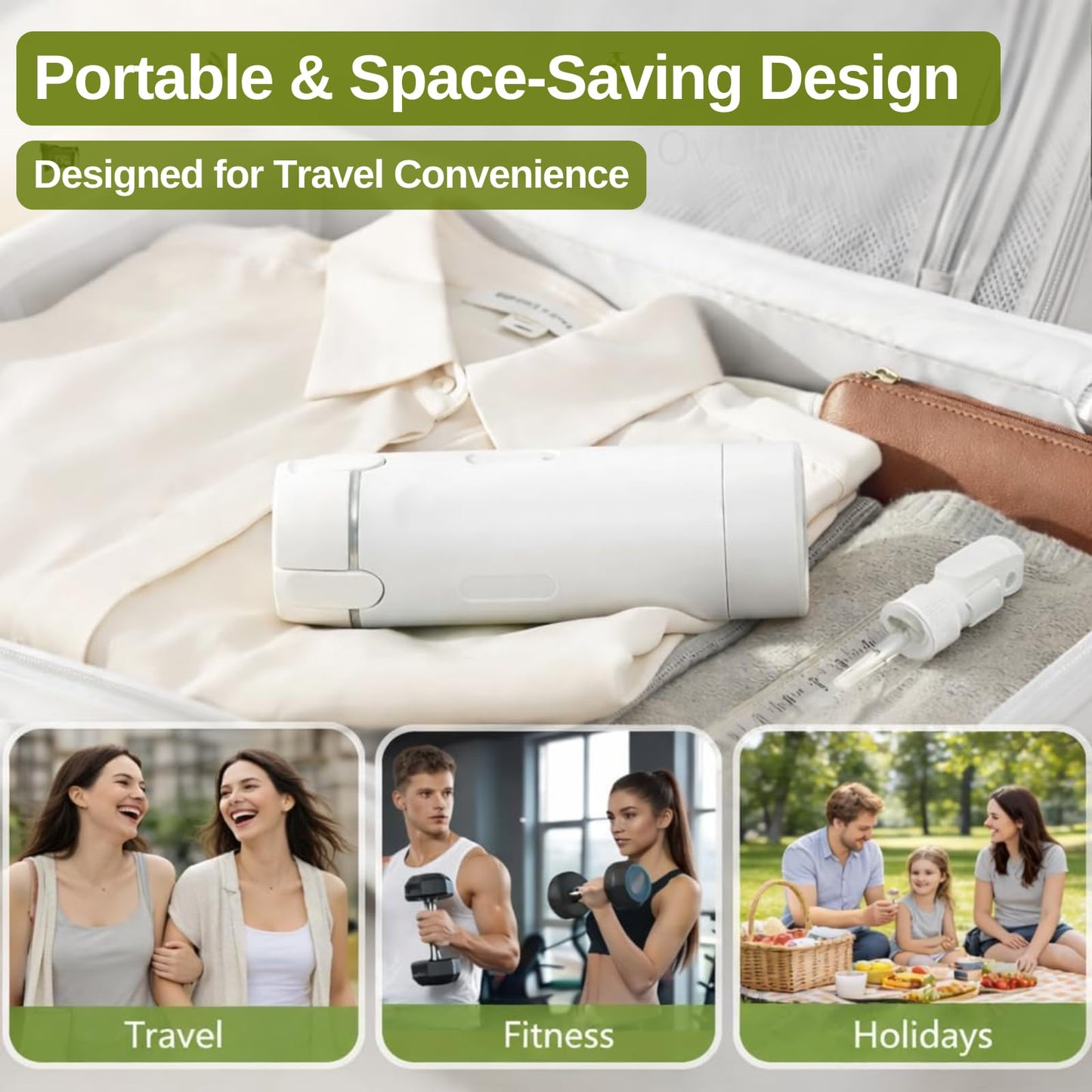 4 in 1 Travel Dispenser,Travel Shampoo and Conditioner Bottles,Refillable Leak Proof Containers Toiletries for Business Travel and Vacation 120ML (Green 1)