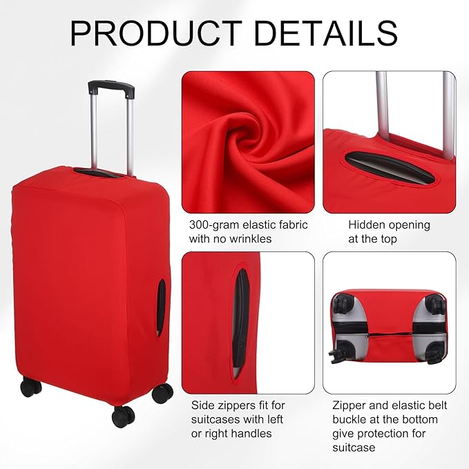 uxcell Travel Luggage Cover, Washable Suitcase Covers for Luggage Anti-scratch Suitcase Protector Elastic Baggage Protective, Fits 26-28 Inch Suit Case, Red