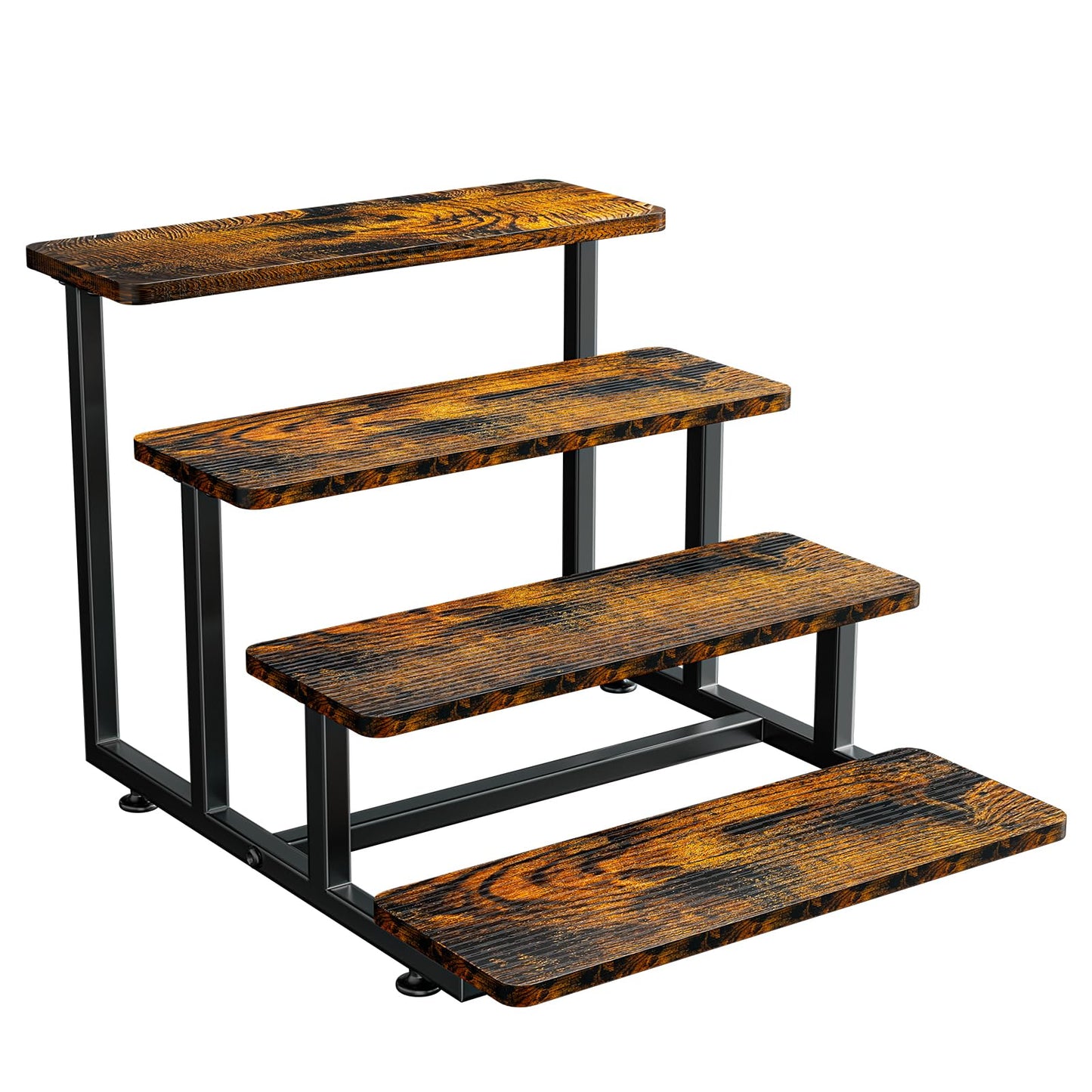 Cupcake Stand for 50 Cupcakes, 4 Tier Wooden Risers Display Stands Stepped Dessert Table Display Set with Metal Frame Tiered Tray Stand Serving Trays for Party Farmers Market Display