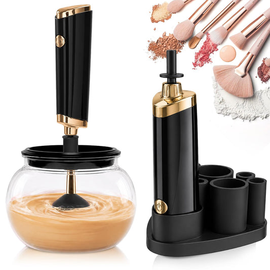 Electric Makeup Brush Cleaner and Dryer Machine - black