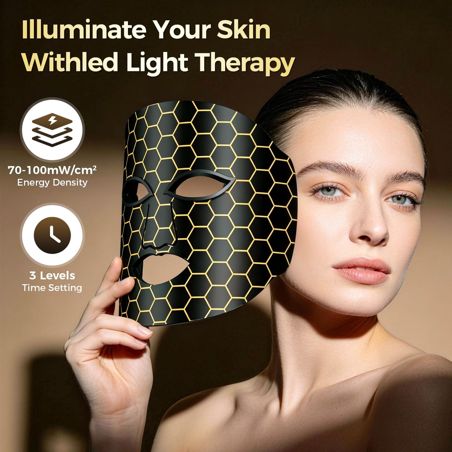 Red Light Therapy Mask for Face, Near Infrared 850nm, Anti-Aging Wrinkle Reduction & Acne Treatment, At-Home Skin Rejuvenation Beauty Device for Women & Men