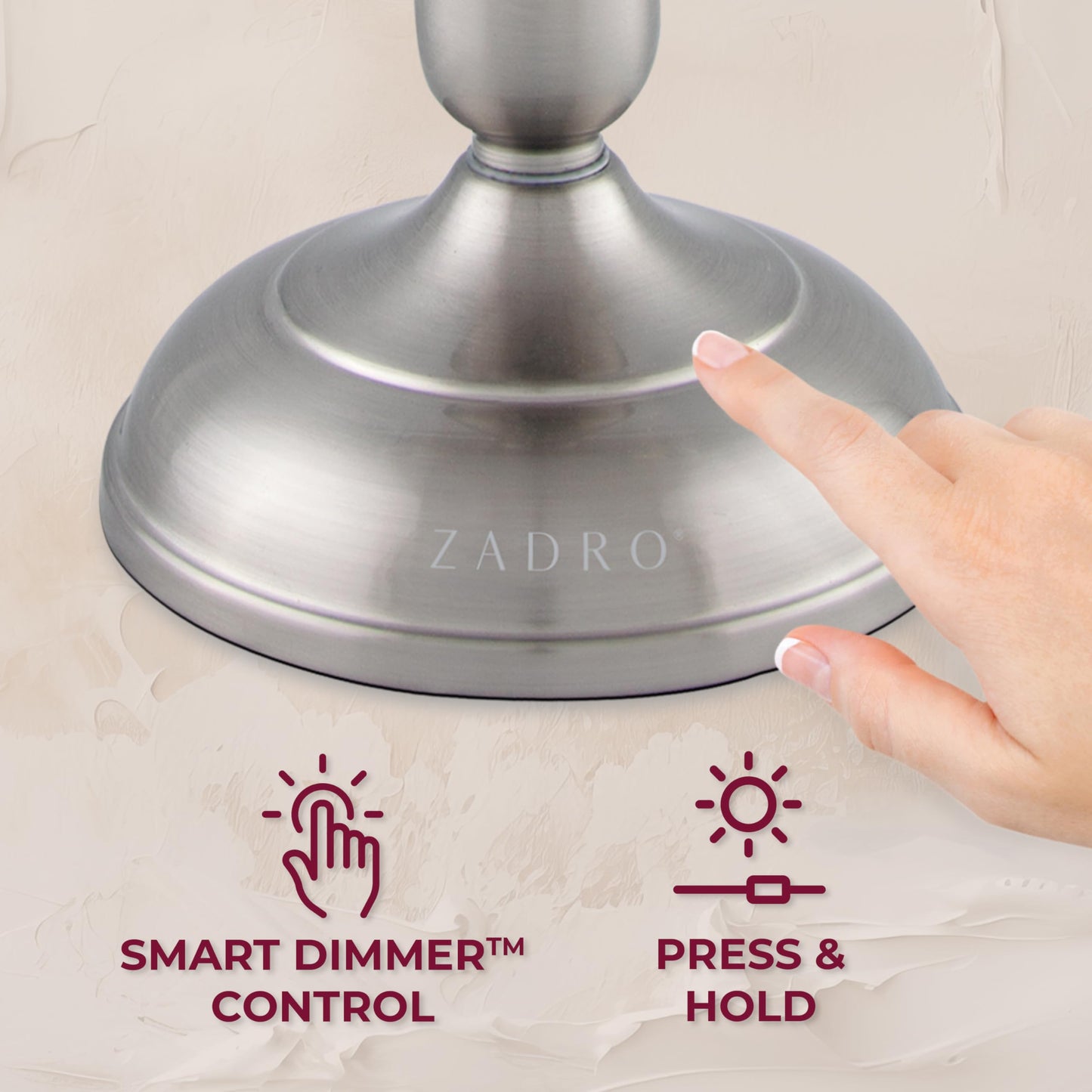 Zadro 11" Makeup Mirror with Lights and Magnification Dimmable Touch LED Lighted Makeup Mirror with Magnification