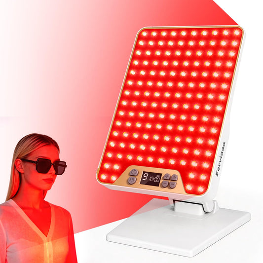 Rechargeable Red Light Therapy Panel with 4 Wavelengths 630/660/810/850nm, 138 LEDs High Power for Face & Body, Near Infrared Light Therapy Lamp with Adjustable Stand & Timer