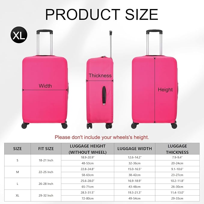 uxcell Travel Luggage Cover, Washable Suitcase Covers for Luggage Anti-scratch Suitcase Protector Elastic Baggage Protective, Fits 29-32 Inch Suit Case, Pink