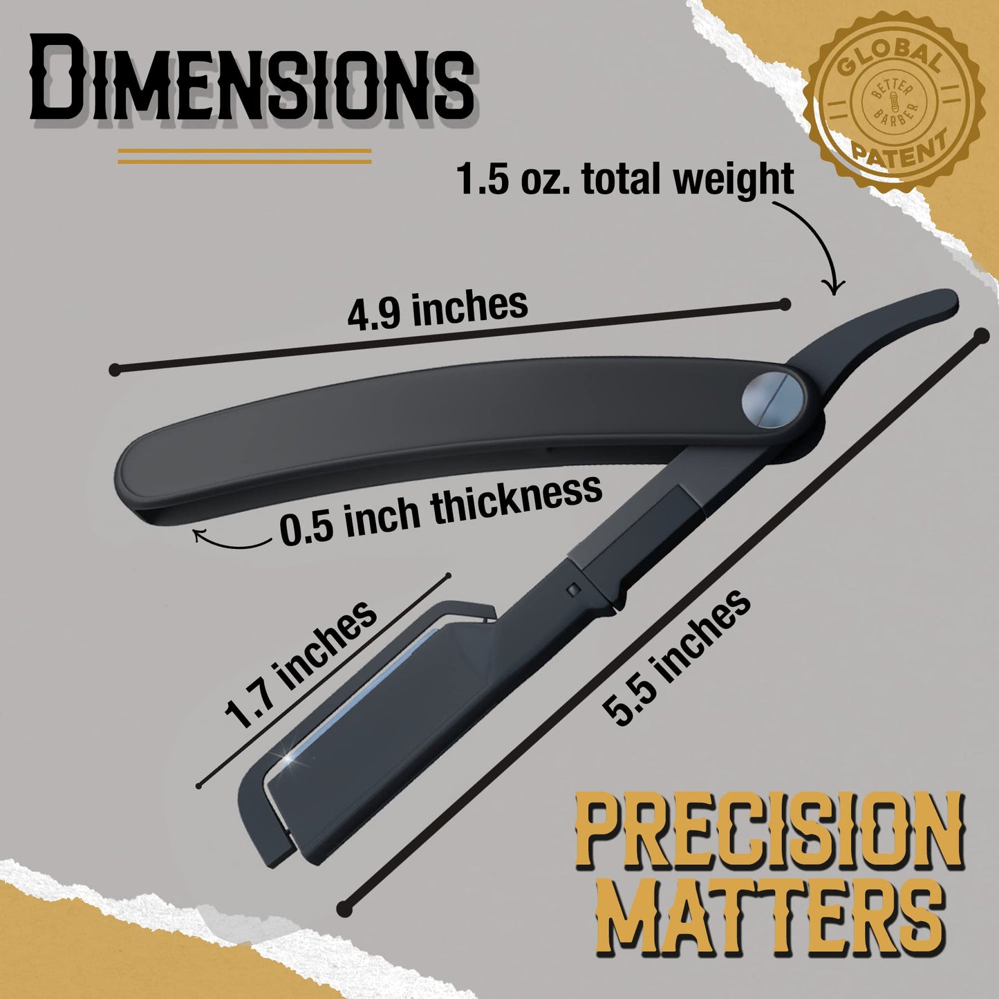Patented Professional Straight Razors for Men - Barber Razor for Shaving with 11 Disposable Blades - Easy to Use and Replace Mens Straight Razors for Home Use, Ideal Gift for Dad by Better Barber