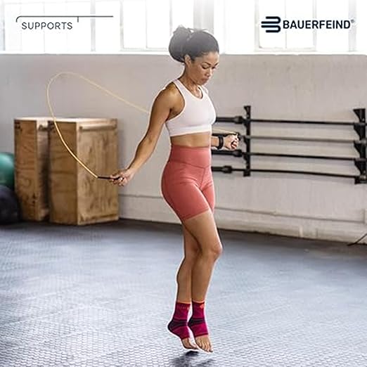 Bauerfeind Sports Ankle Support Dynamic - Ankle Compression Sleeve for Freedom of Movement - 3D AirKnit Fabric for Breathability - Premium Quality & Washable (M, All Black)