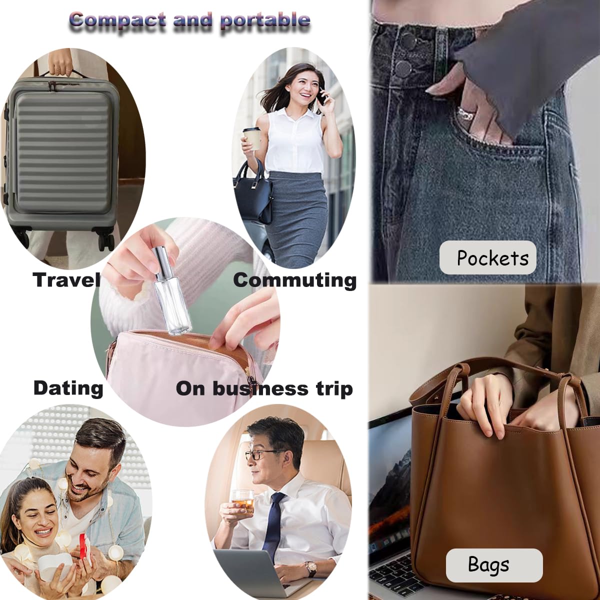 Rowcay Mini Perfume Atomizer 10ml Refillable Glass Perfume Bottles Empty Spray Bottles for Travel Fine Mist Sprayer for Toiletries Sample Dispenser (15 Pcs Silver)