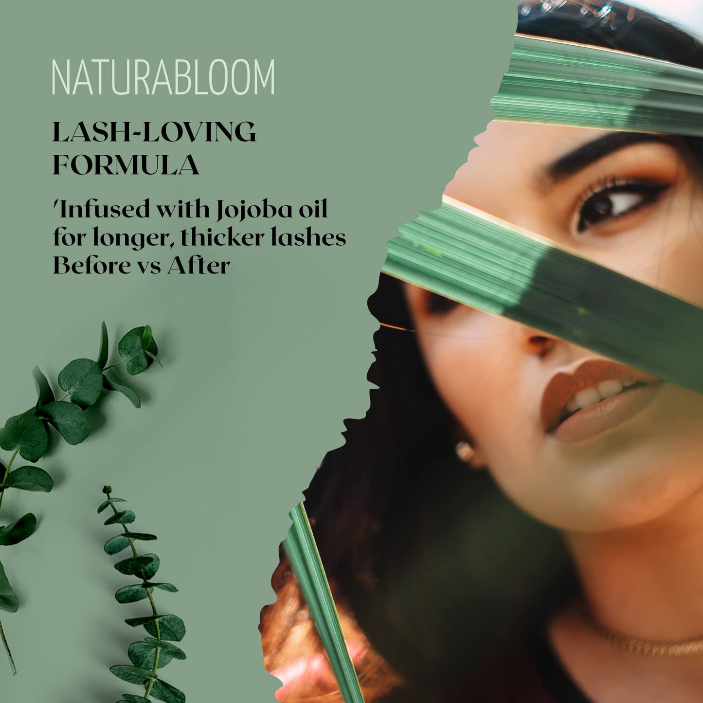 NATURABLOOM Natural Vegan Black Mascara With Jojoba - Extra Volume and Length For Stunning Lashes - Hypoallergenic, Smudge-proof & Long-lasting mascara - Organic, Cruelty-Free - Made in Italy 9.5ml