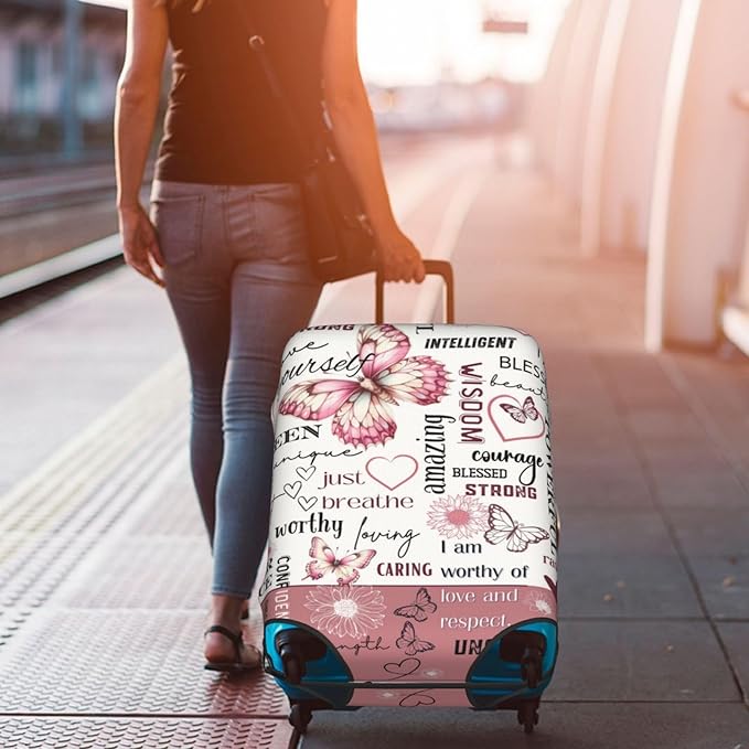 Travel Suitcase Protector African American Girl Elastic Protective Washable Luggage Cover With Concealed Zipper Suitable For 18-32 Inch(M (for 22-24 inch luggage))