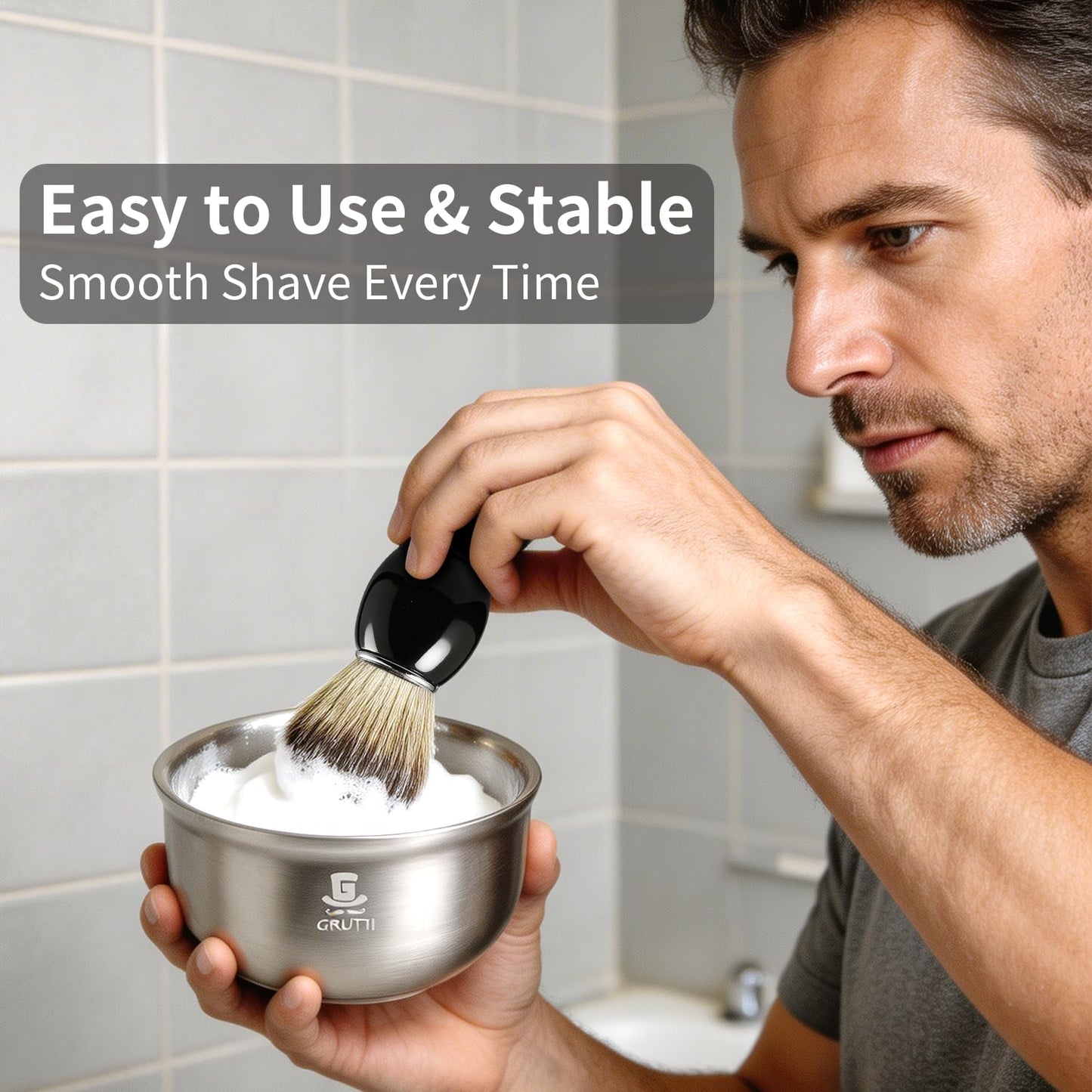 Shaving Brushes Kit for Men, Include Shave Balm, Brush & Bowl, Fashion Shaving Kit - Christmas Birthday Anniversary Valentine's Father's Day 3-Piece Gift Kit for Dad Men Friend Husband Boyfriend
