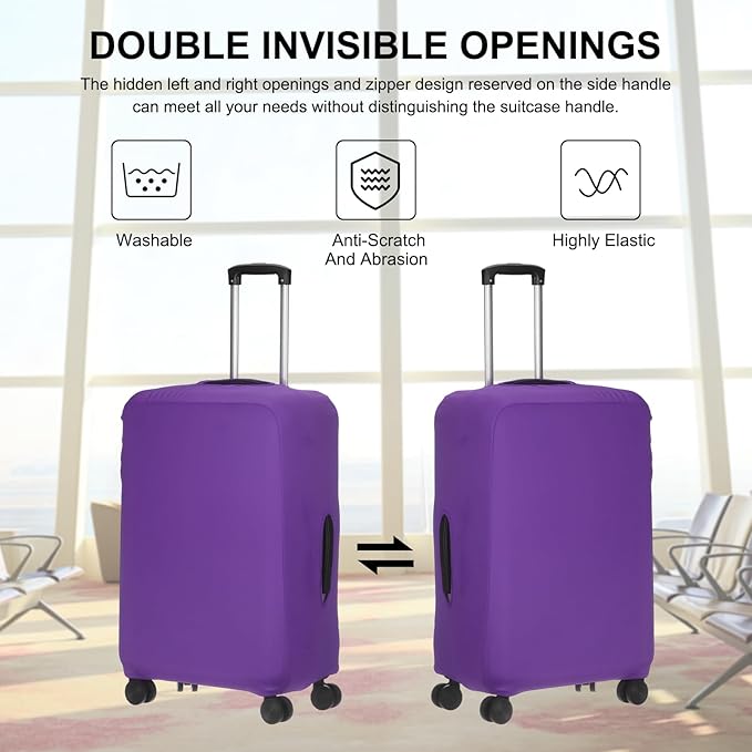 uxcell Travel Luggage Cover, Washable Suitcase Covers for Luggage Anti-scratch Suitcase Protector Elastic Baggage Protective, Fits 18-21 Inch Suit Case, Purple Blue