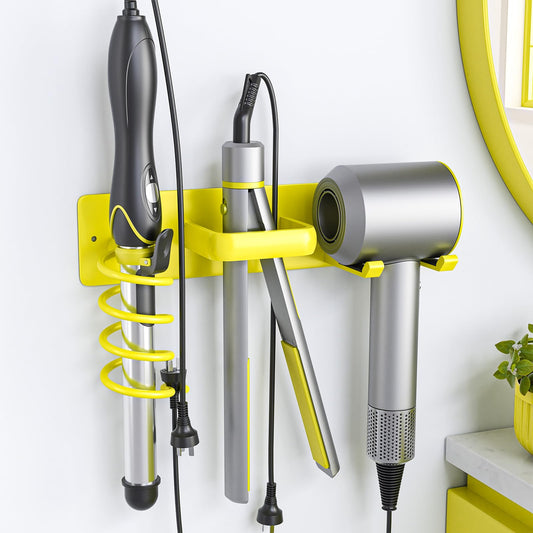 Tindbea Hair Dryer Holder Wall Mount Aluminum Alloy Hot Tools Organizer