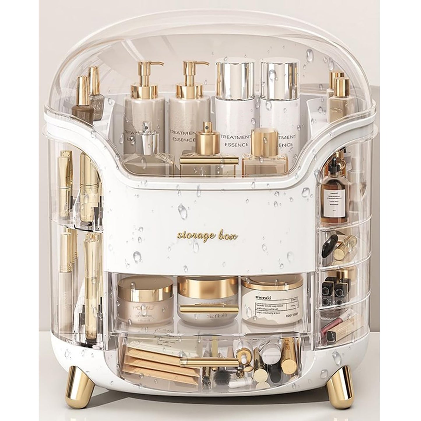 Omeily Upgrade Large Makeup Organizer Countertop Vanity Organizer Cosmetic Organizer Makeup Storage Box Bathroom Counter Organizer Perfume Skincare Organizers Gift Women Clear Design Easy Visibility