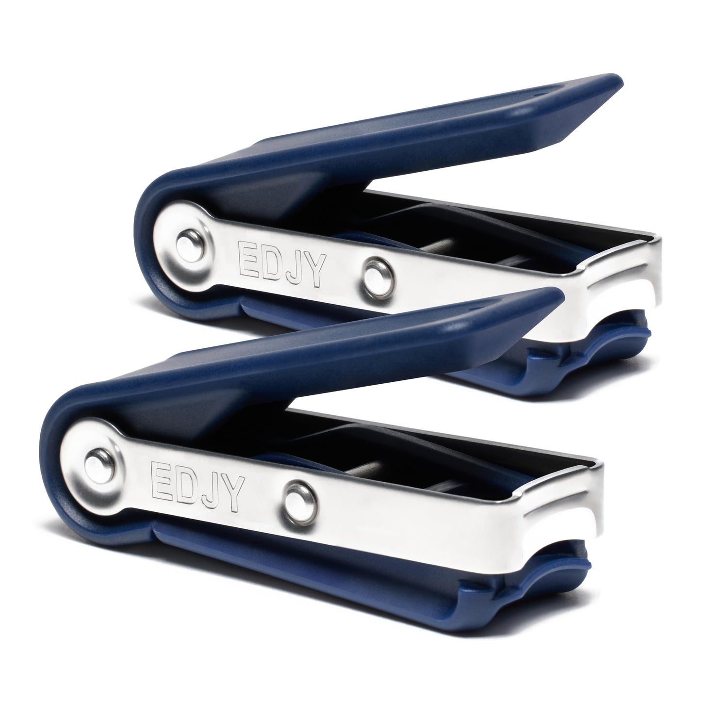 EDJY Fingernail Cutter - Precision Stainless Steel Nail Cutter for Fingernails | Sharp Blade, Ergonomic Design, Durable & Rust-Resistant | Ideal for Men and Women | Navy | 2-Pack