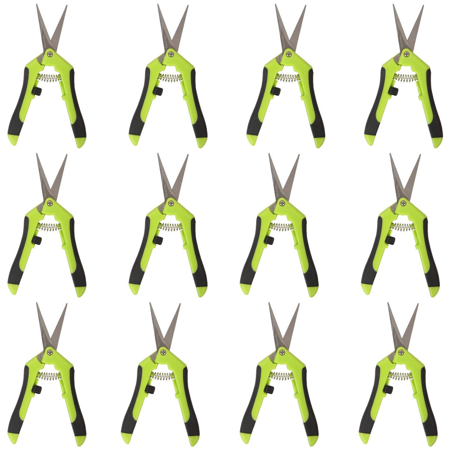 KEILEOHO 12 Pack 6.5 Inch Bud Trimming Scissors, Professional Stainless Steel Gardening Hand Pruners Micro-Tip Pruning Snips with Straight Blades for Trimming Garden Herb Plants Flowers