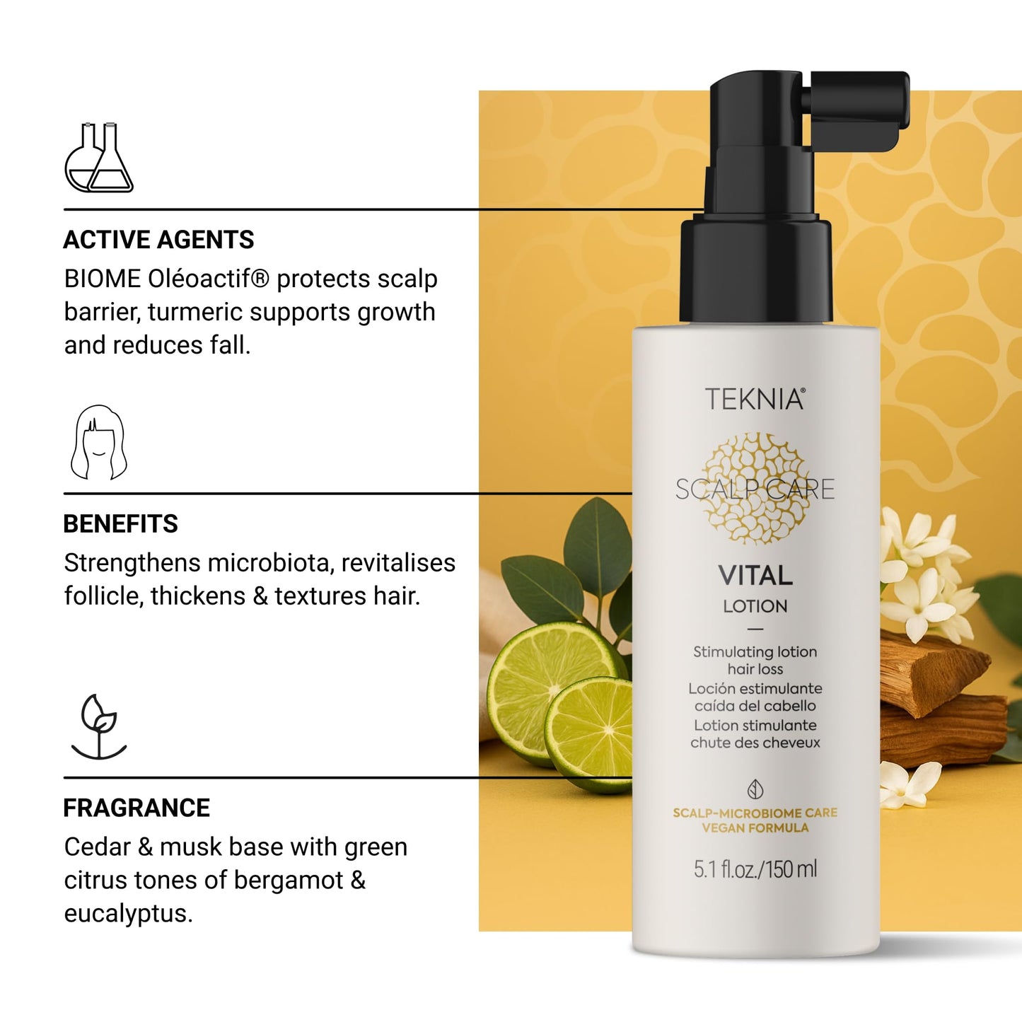 Lakmé Teknia Scalp Care Vital Stimulating Lotion, Anti Hair Loss Treatment, 5.1 Fl Oz