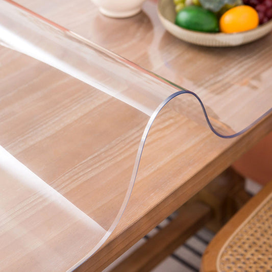 Whirltique Clear Table Cover Protector, 44 x 72 Inch Table Protector for Dining Room Table, 1.5mm Thick Clear Plastic Table Cover, Table Pad Mat for Kitchen, Writing Desk Pad for Desktop