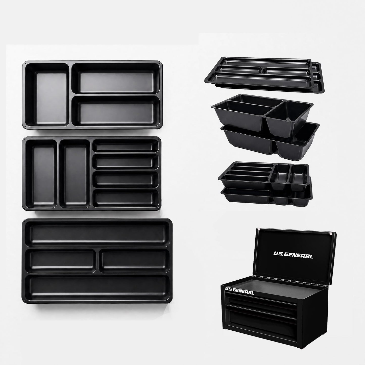 6 Pcs Tool Box Organizer Tray Divider Set for U.S. GENERAL Mini Steel Toolbox,Tool Desk Drawer Organization, Toolbox Accessories&Organizer,Storage Solution for Screws, Bits & Tiny Tools