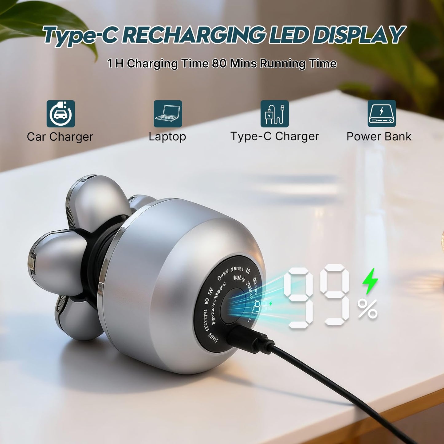 Head Shavers for Bald Men: Upgraded Detachable Head Shaver，6D Floating Heads，Dry and Wet Electric Shaver， Budget Option，IPX8 Waterproof,LED Display，Grooming Kit with Type-C Fast Charging
