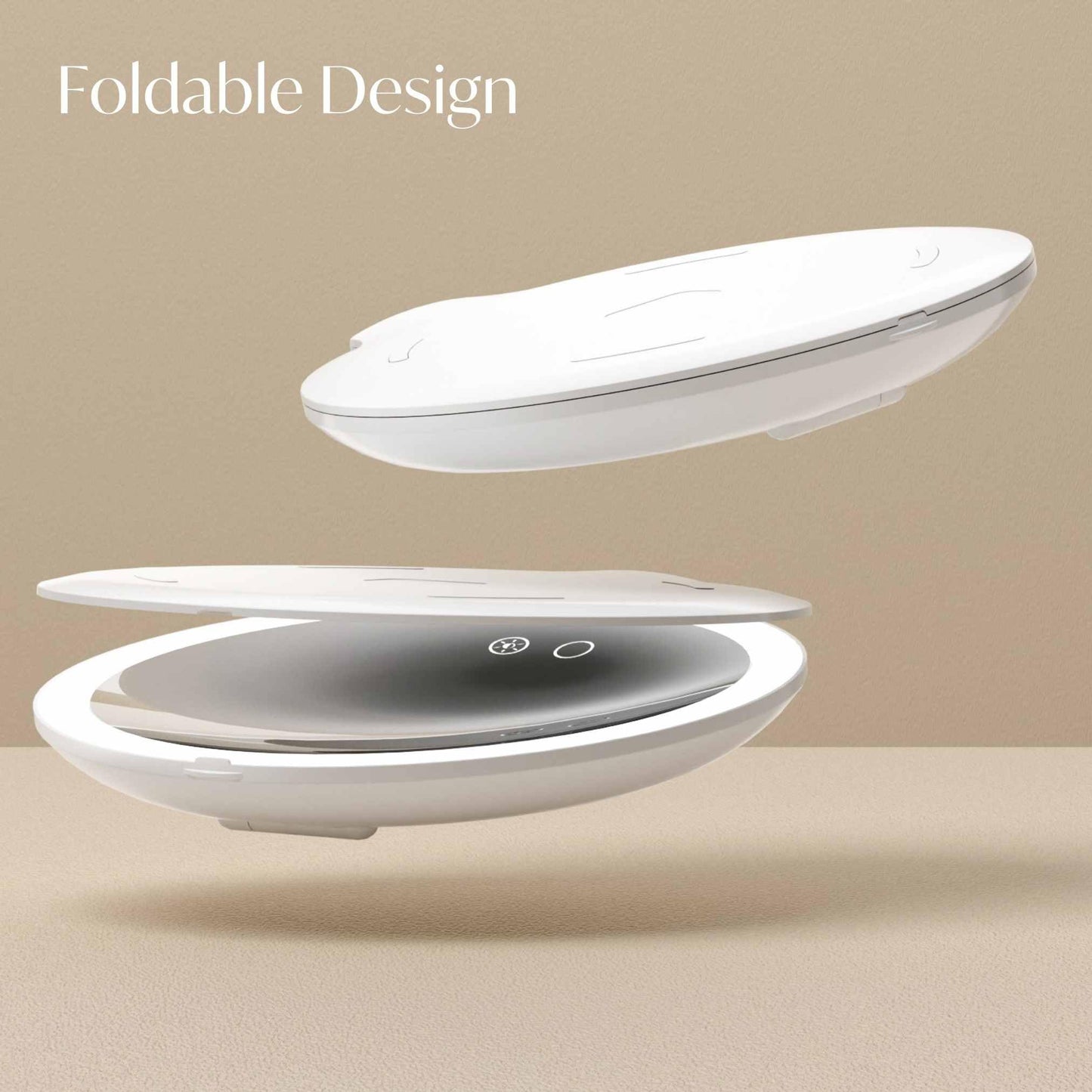 Fancii 10x Travel Magnifying Makeup Mirror with Lights, Rechargeable, Height Adjustable 8" Stand, 3 Dimmable Color Modes, Portable LED Vanity Mirror (Abigail)
