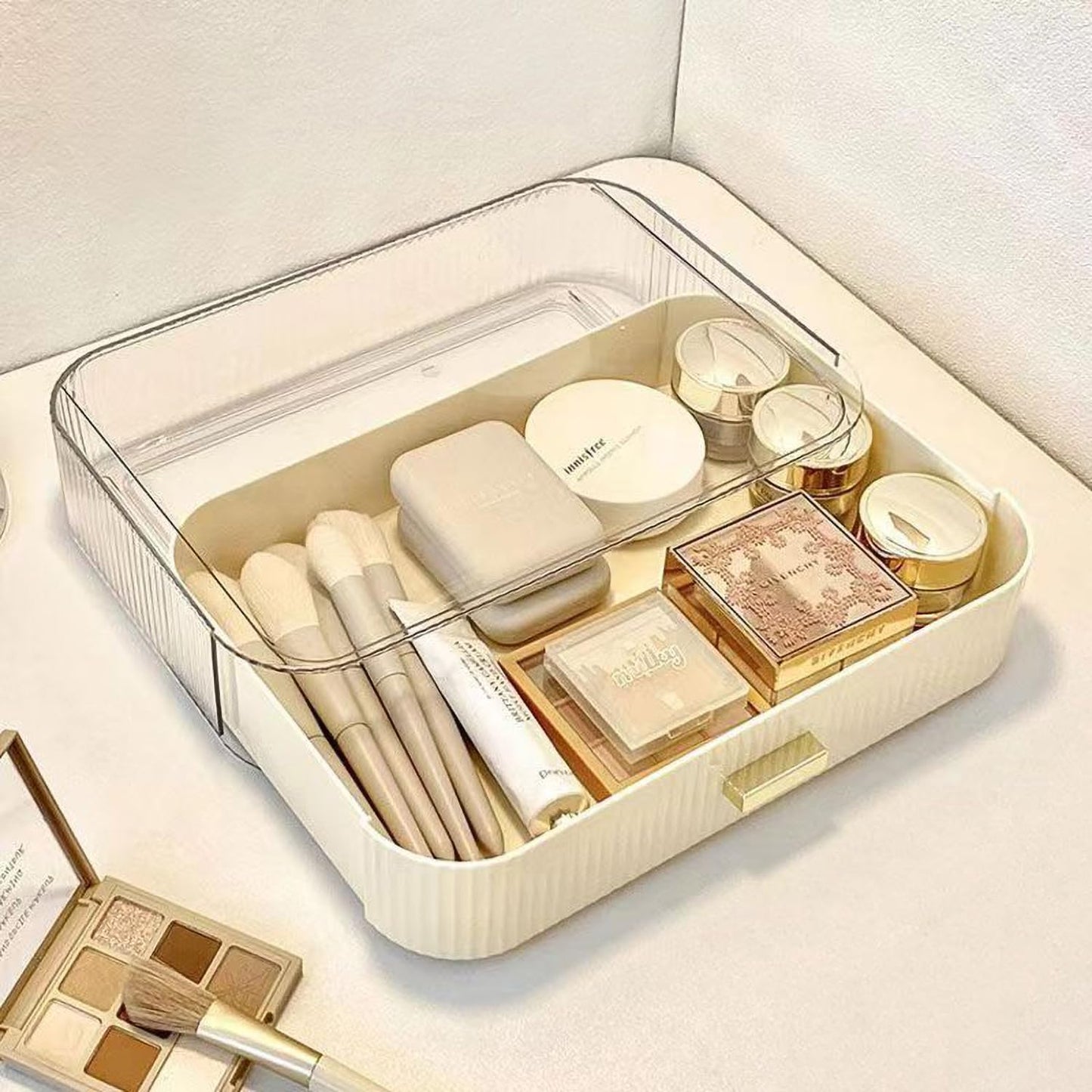 MIUOPUR Stackable Makeup Organizer Drawers, Bathroom Vanity Organizers and Storage, Ideal for Desk and Dresser Countertops, Great for Cosmetics, Skincare, Lipsticks, Nail Care, Cream