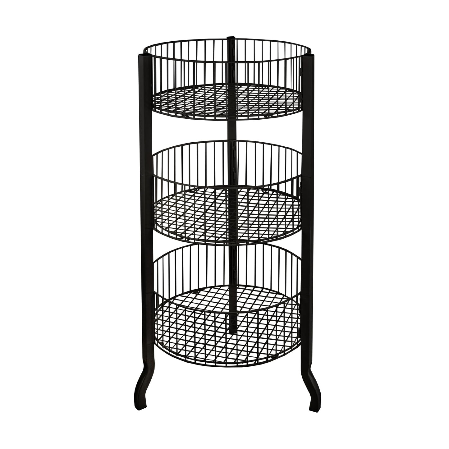 Azar Displays 300703 3 Tiered Round Wire Dump Bins (Black)