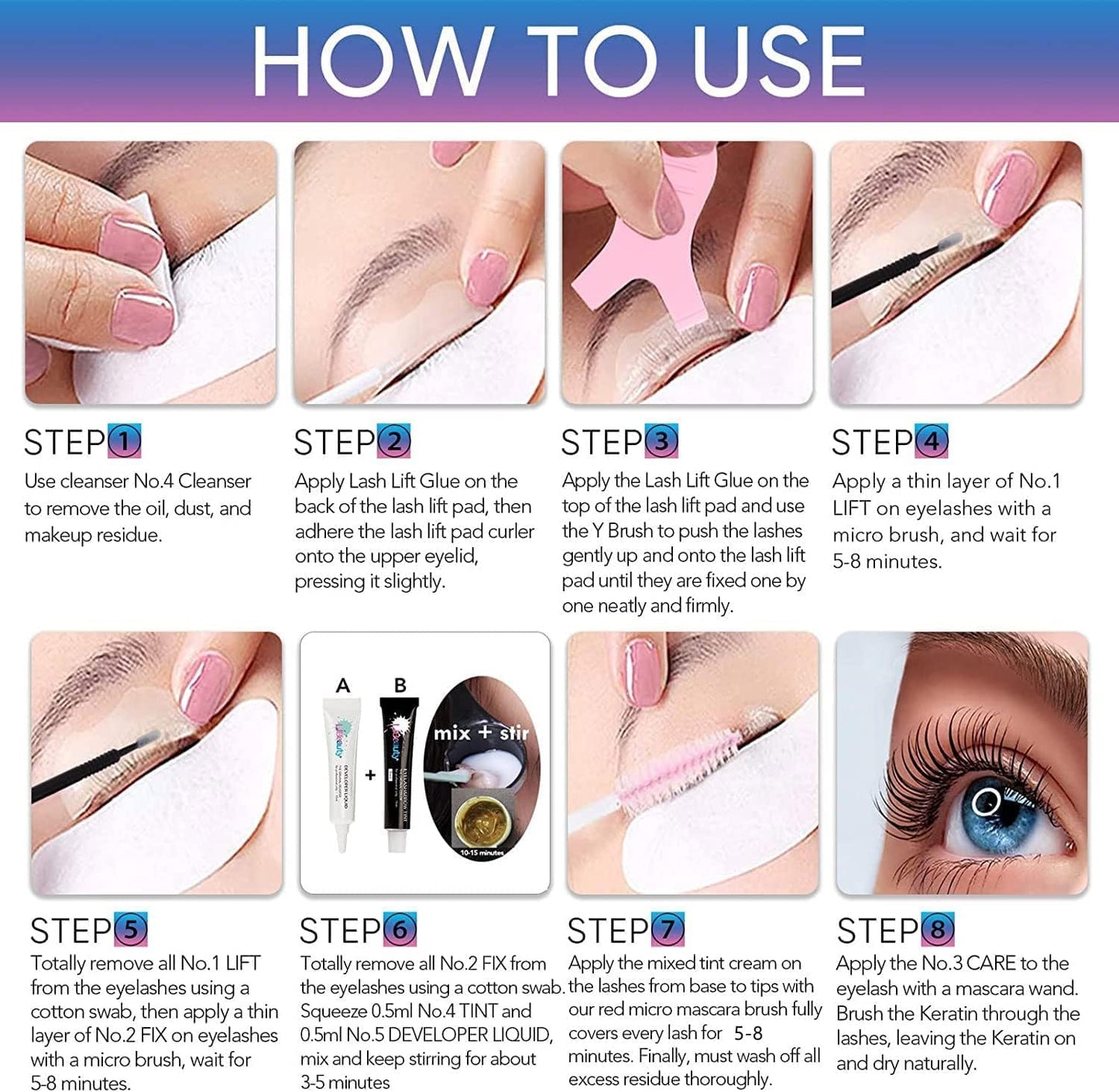 Libeauty Lash Lift and Color Kit Brow Lamination Kit with Color Diy Eyelash Perm Kit Curling Voluminous Coloring Eyebrow Easy To Use At Home & Salon