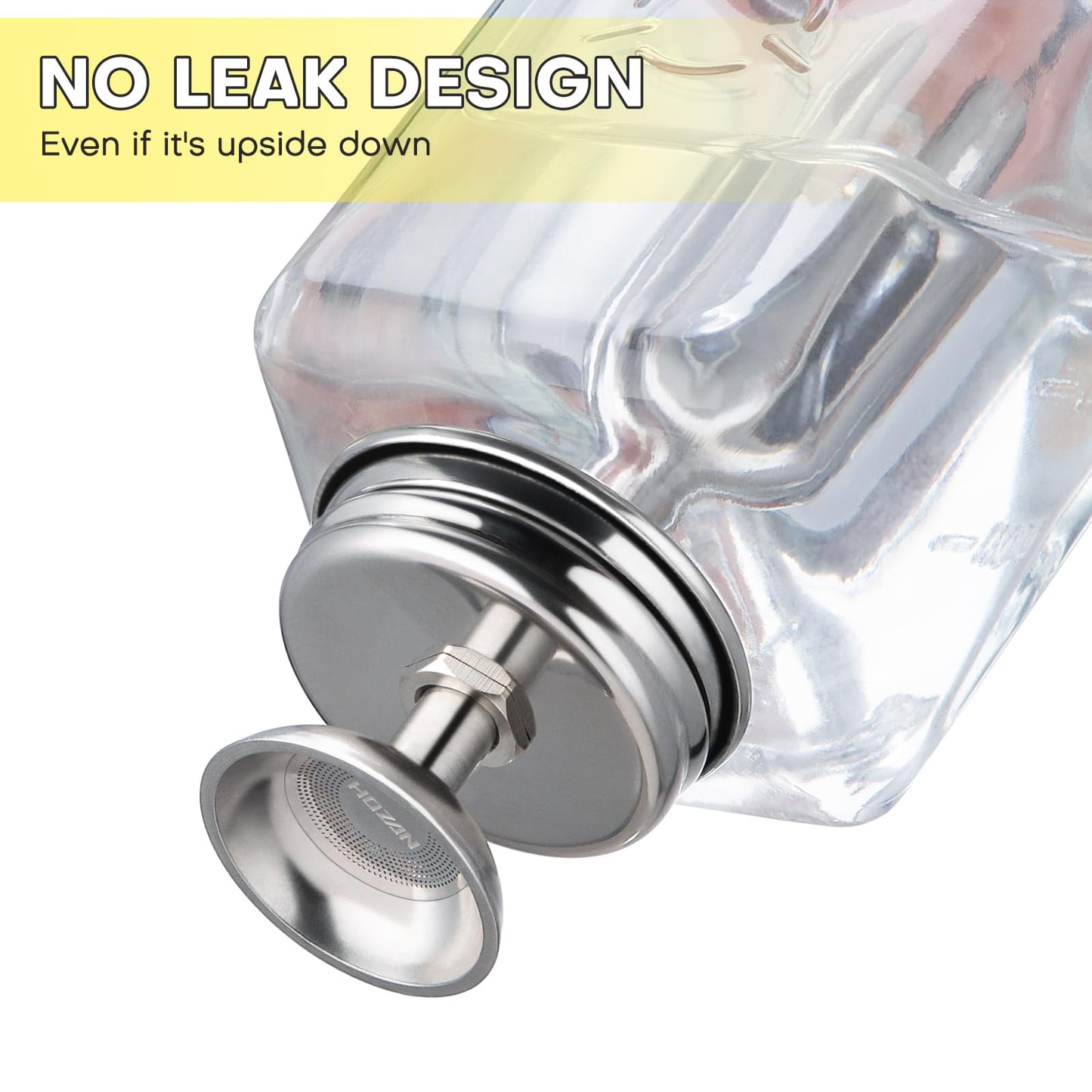 Noverlife 2PCS 6Oz / 180ml Clear Acetone Dispenser with Cap, Square Glass Nail Polish Remover Pump Alcohol Dispenser Alcohol Bottle, Refillable Push Down Pump Bottle for Makeup Remover