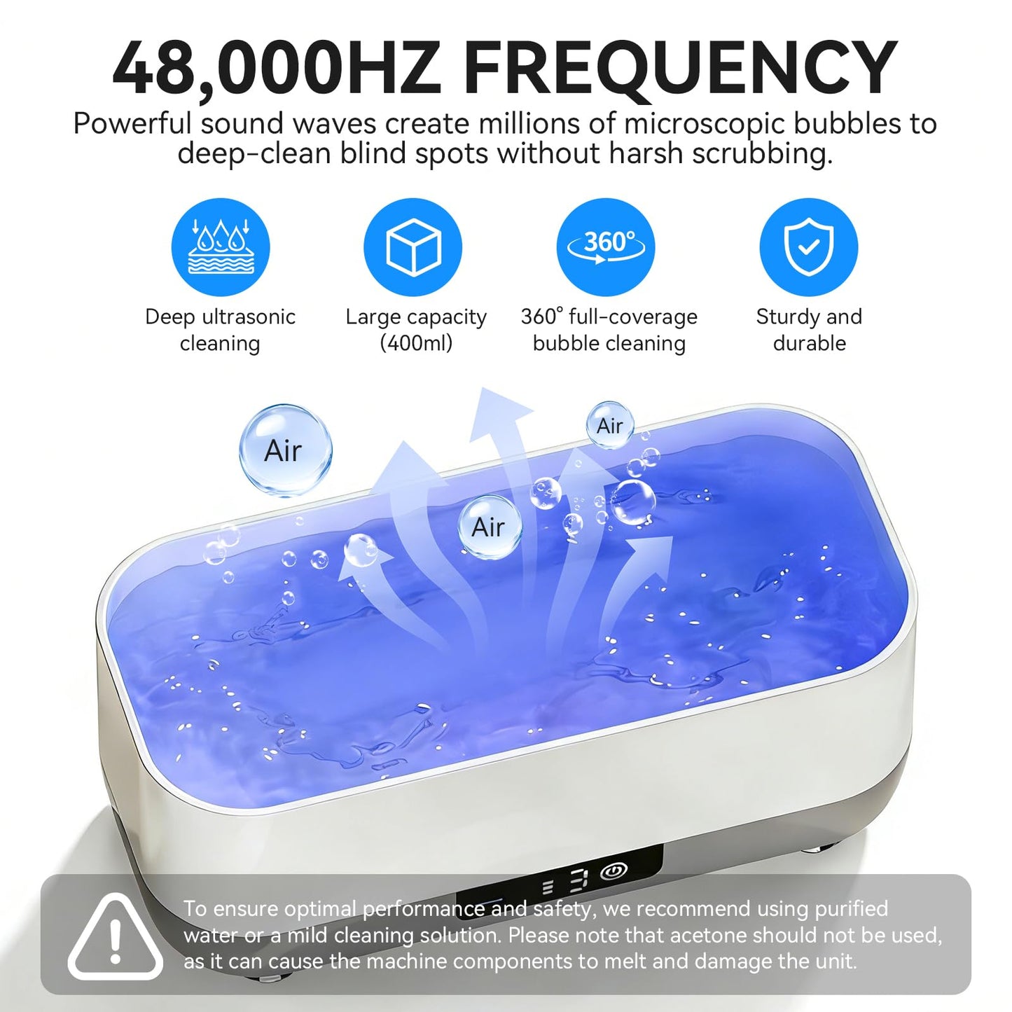 SOAEVUM 400ML Nail Tools Cleaning Machine with Brush Holder Grid, Large-Capacity 3 Timers Mode Use for Nail Drill Bits, Art Brushes, Cuticle Tools, Nail Clipper, for Nail Art Enthusiast at Home