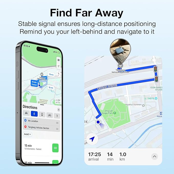 OTIC Smart Tracker Works with Apple Find My (iOS) & Google Find Hub (Android), for Dual-System Tracking Device Item Finder,Key Luggage Passport,Replaceble Battery (White, 2 Pack)