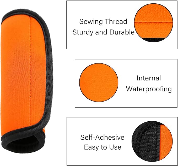 Pack of 6 Luggage Handle Wraps, Soft Travel Bag Handle Cover, Padded Handle Grip, Suitcase Tags Identifiers for Travel Accessories