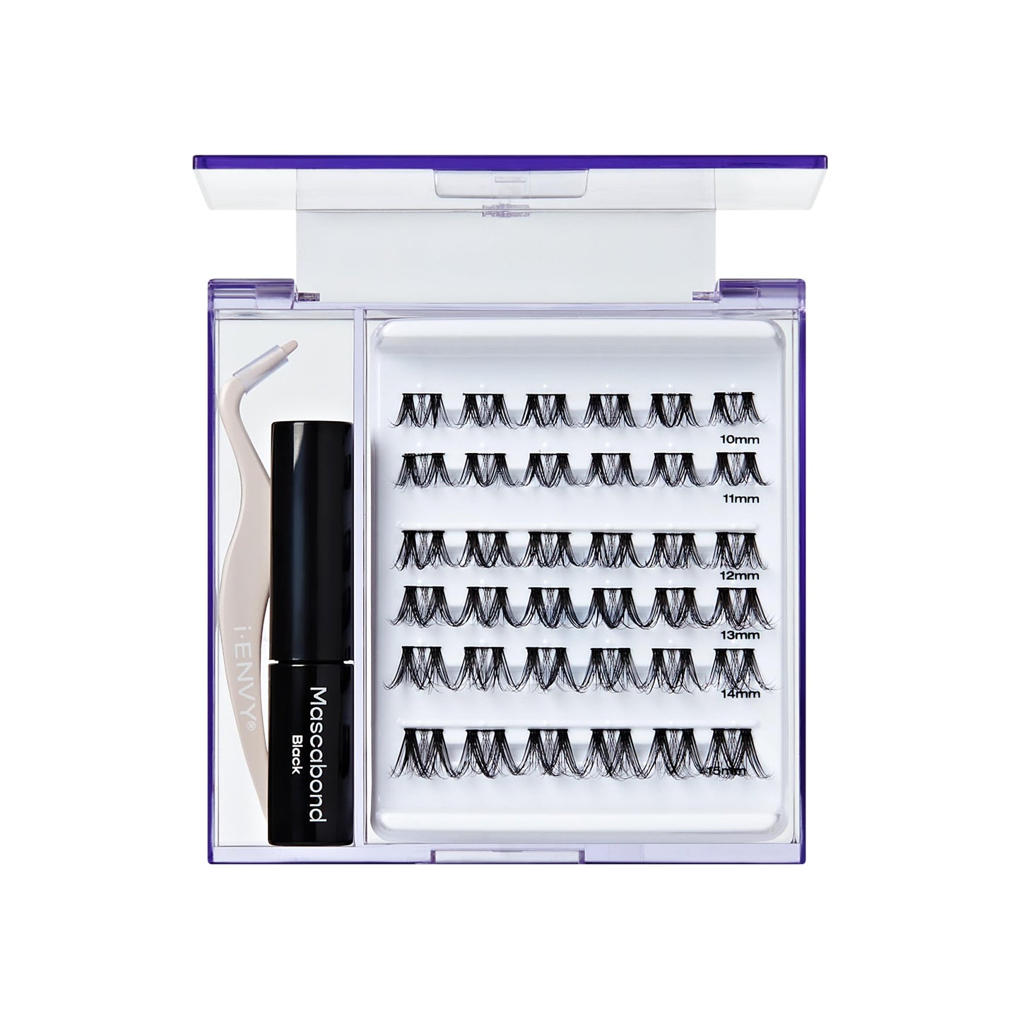 i-ENVY Cluster Palette Kit, DIY Lash Makeup, Customizable Under Lash Extension Layering All in One Convenience, Mini Applicator & Mascabond Glue Included (Deep)
