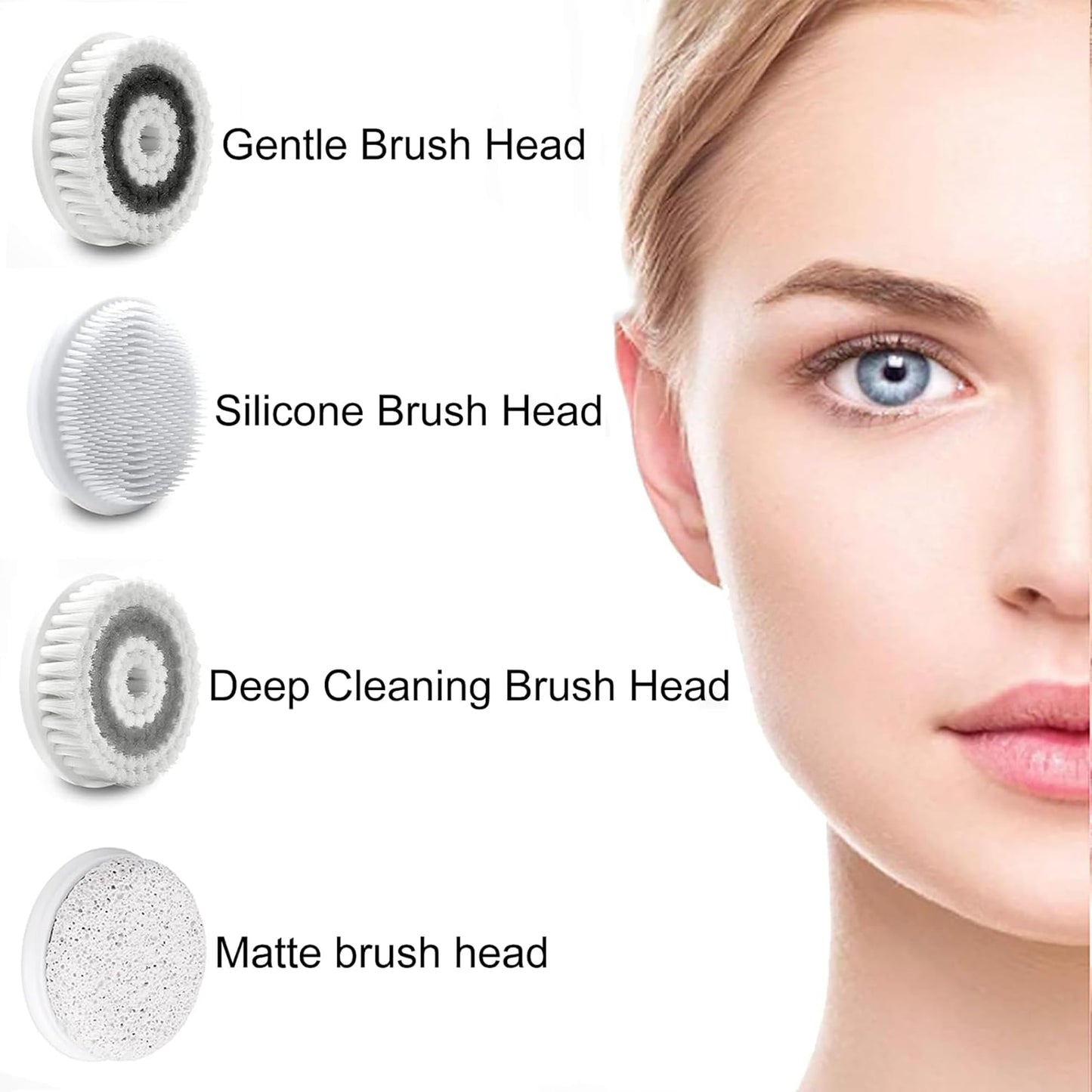 Facial Cleansing Brush, 4 in 1 Electric Face Scrubber with Travel Case and 4 Brush Heads, Waterproof Facial Cleansing Spin Brush for Gentle Exfoliation and Deep Cleaning (Pink)