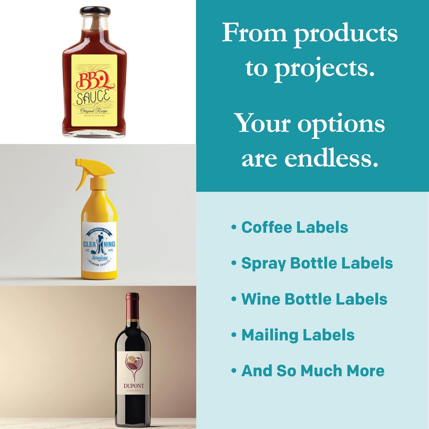 Premium Label Supply White Sticker Labels – 3" x 5" – Laser/Inkjet Compatible – (4 per Sheet), 100 Sheets – 400 Total Adhesive Labels
