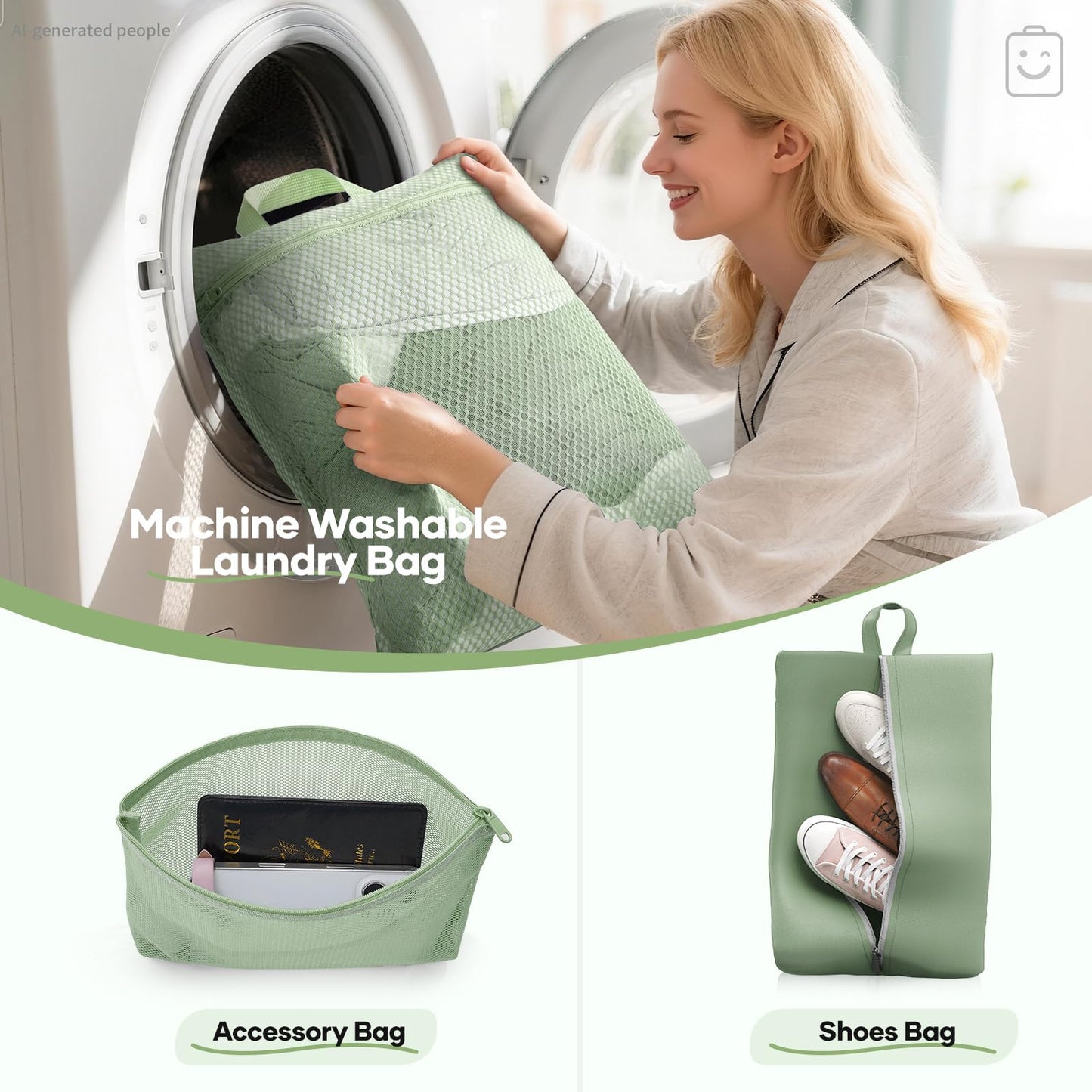 Veken 9/11 Set Compression Packing Cubes for Travel Essentials,Compressible Expandable Luggage Suitcase Organizer Bags for Clothing,Space Saver Bags with Over 1000 pcs of Mesh Holes(Matcha Green)